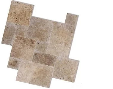 Noce Travertine French Pattern Tiles Beige tiles brown tiles dark tikes