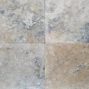 Antique travertine tiles and pavers tumbled and unfilled