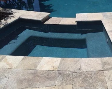 Oyster silver travertine bullnose pool coping round edge pool coping silver pool coping tiles