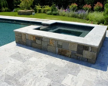 Silver travertine bullnose pool coping silver pool coping tiles round edge pool coping