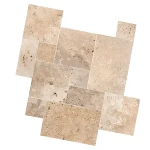 Rustica Ivory Travertine French Pattern Tiles