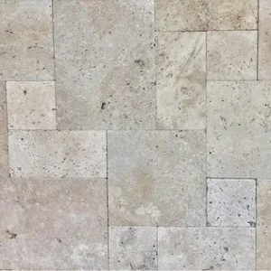 Ivory Travertine Tiles French Pattern Unfilled & Tumbled